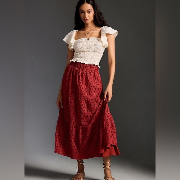Anthropologie Dresses & Skirts - Anthropologie Somerset maxi skirt eyelet edition XSP